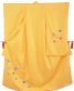 七五三 7歳 女の子用  四つ身 No.208 P | 濃い黄色 絞り柄 蝶・桜刺繍
